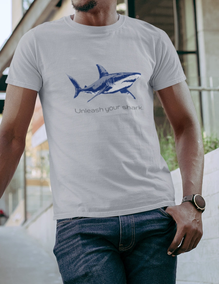 Great White Shark "Unleash your shark" Graphic Unisex Jersey Tee