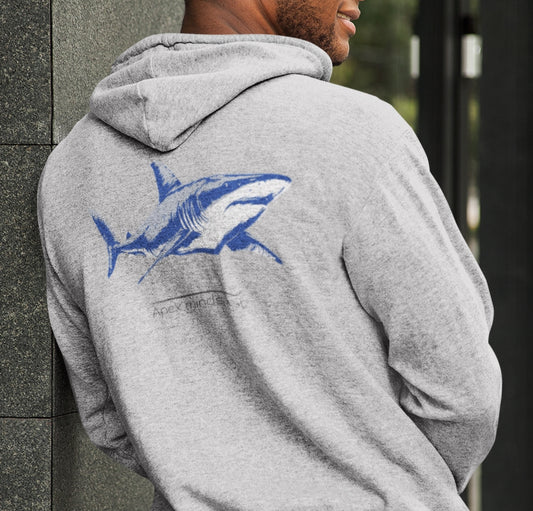 Great White Shark "Apex mindset" Graphic Unisex Comfort Zip Hoodie