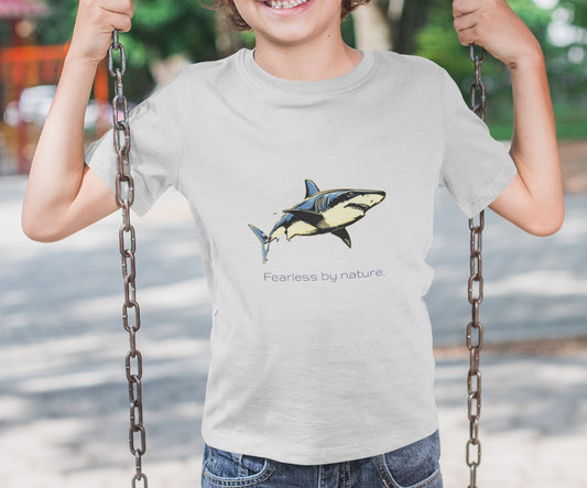 Great White Shark "Fearless by nature" Graphic Unisex Jersey Tee