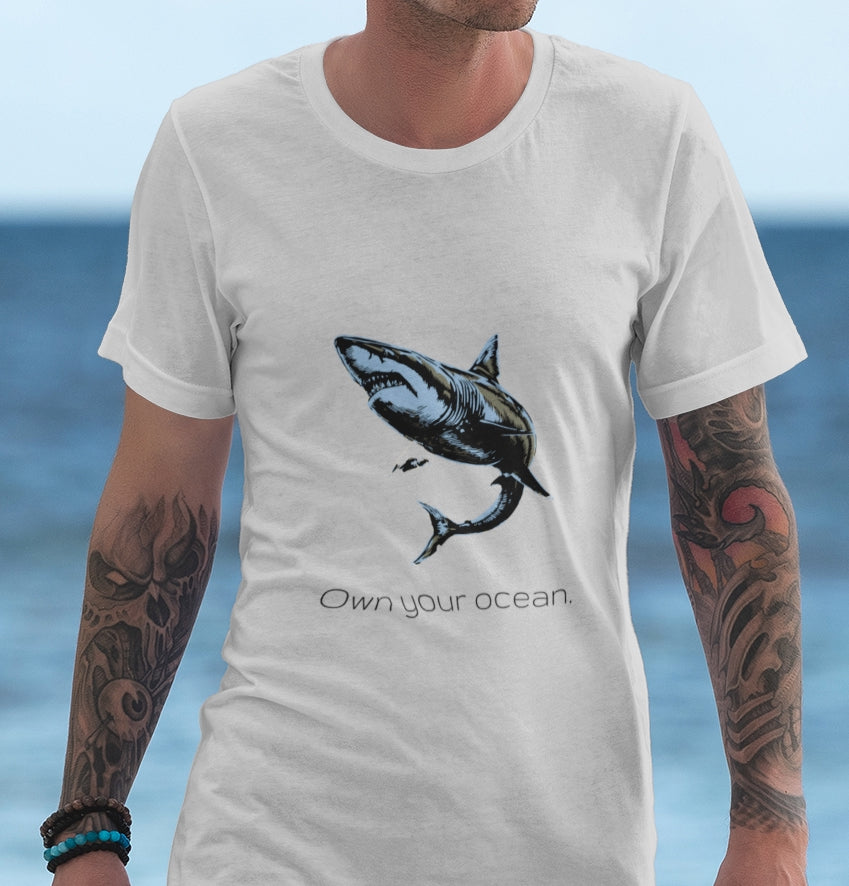 Great White Shark "Own your ocean" Graphic Unisex Jersey Tee