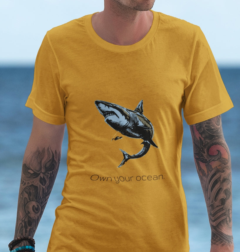 Great White Shark "Own your ocean" Graphic Unisex Jersey Tee