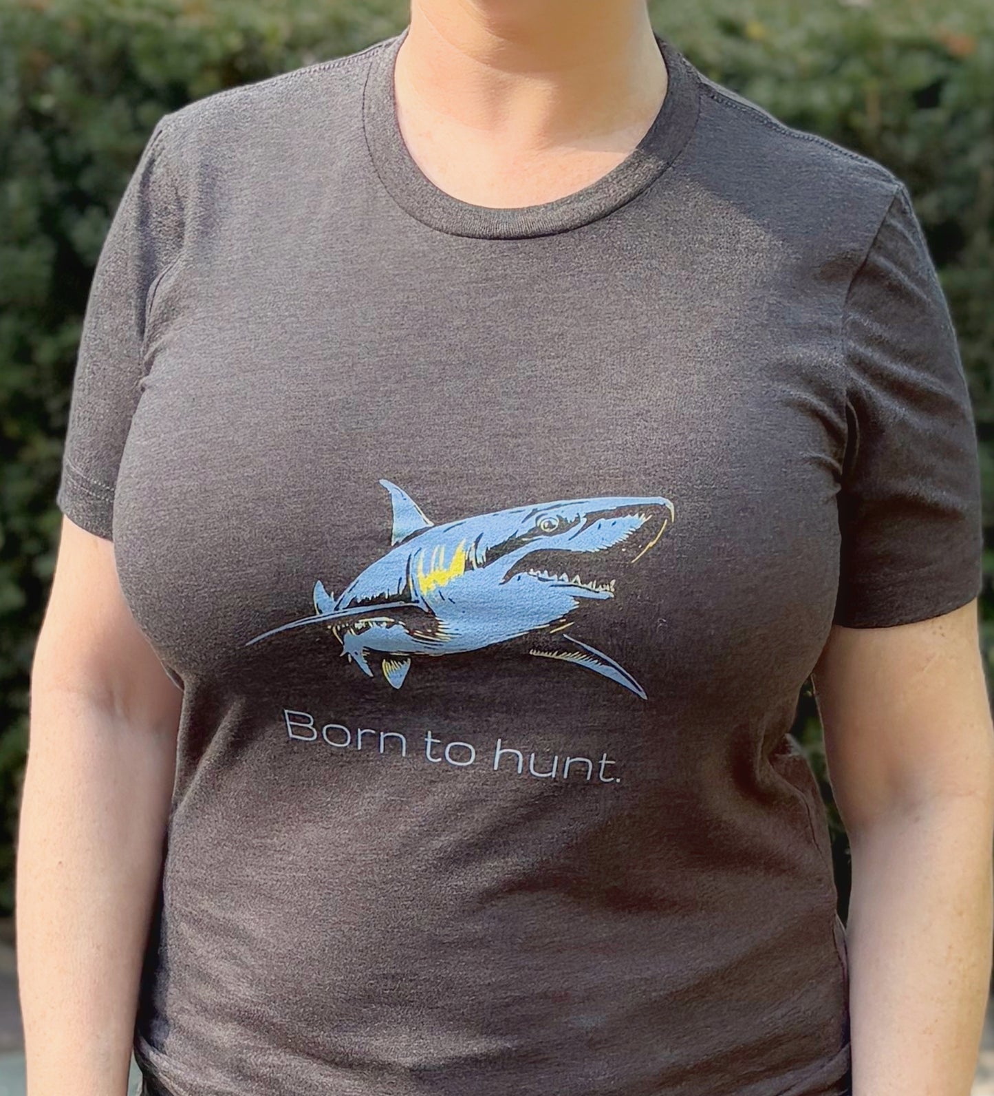 Blue Shark "Born to hunt" Graphic Unisex Jersey Tee