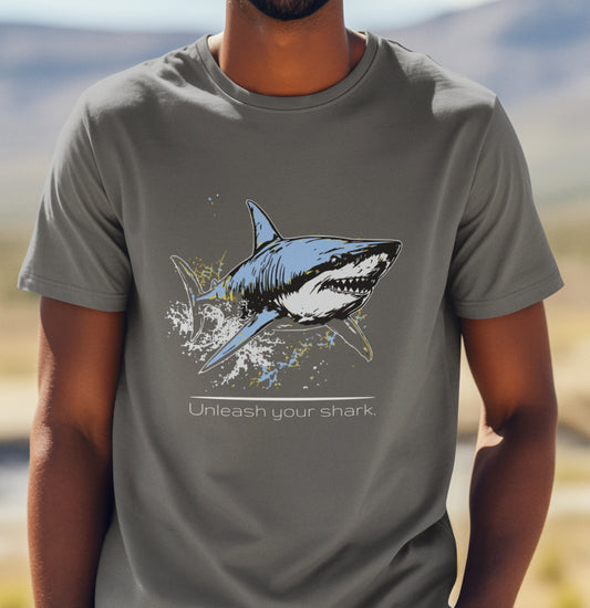 Great White Shark Ultimate "Unleash your shark" Graphic Unisex Jersey Tee