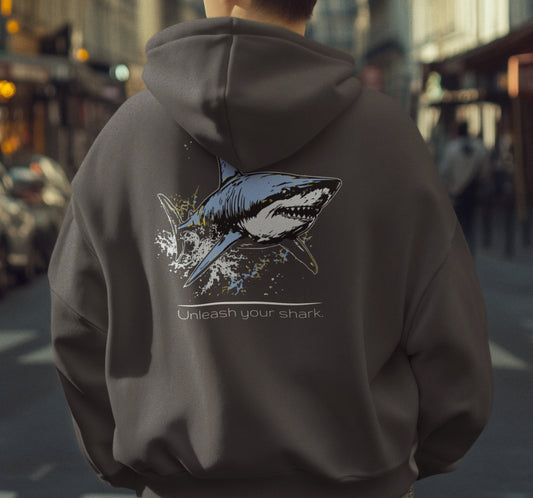 Great White Shark Ultimate "Unleash your shark" Graphic Unisex Zip Hoodie