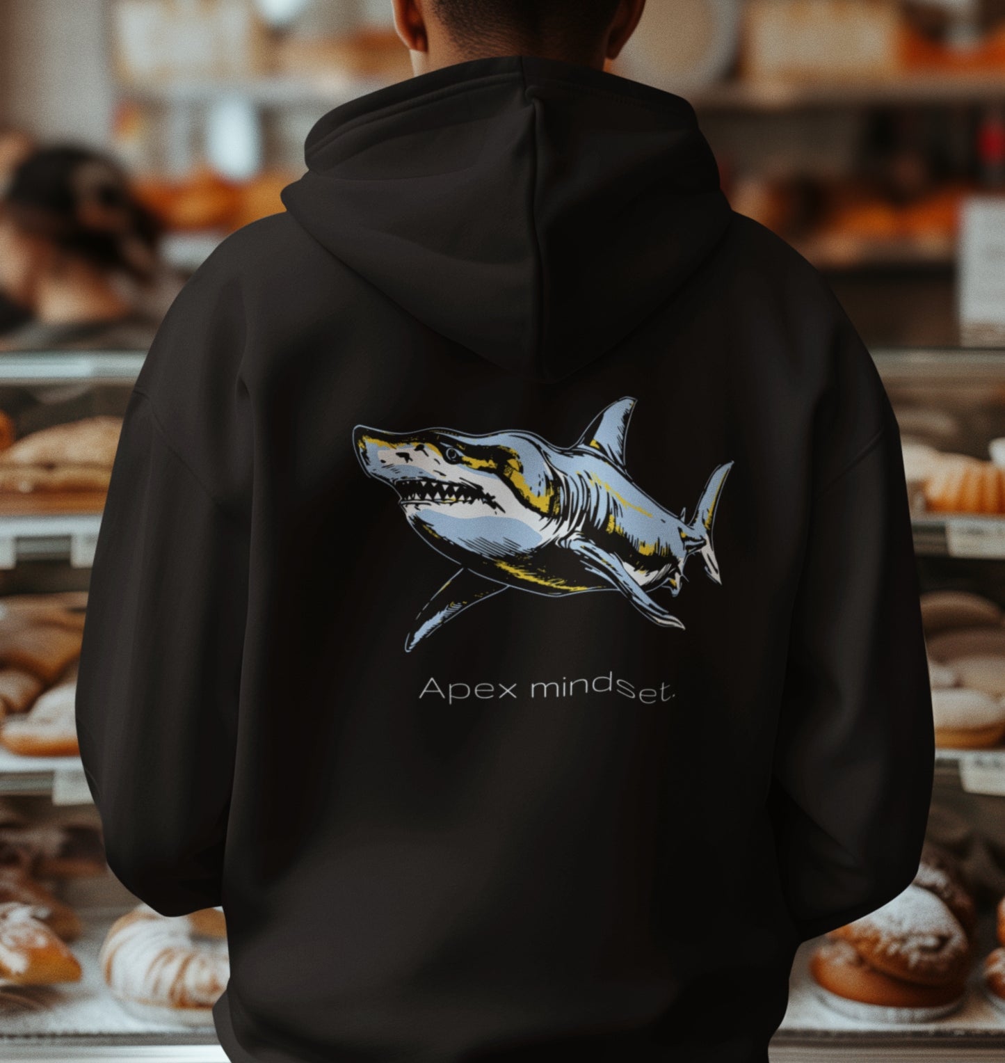 Great White Shark Ultimate "Apex mindset" Graphic Unisex Comfort Zip Hoodie