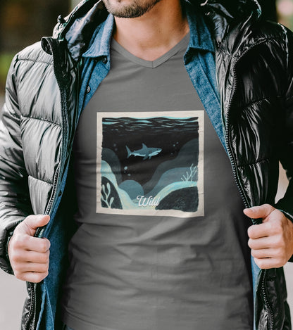 V • Shark V-Neck Tee - Wild