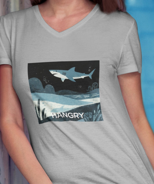 •V• Shark V-Neck Tee - Hangry