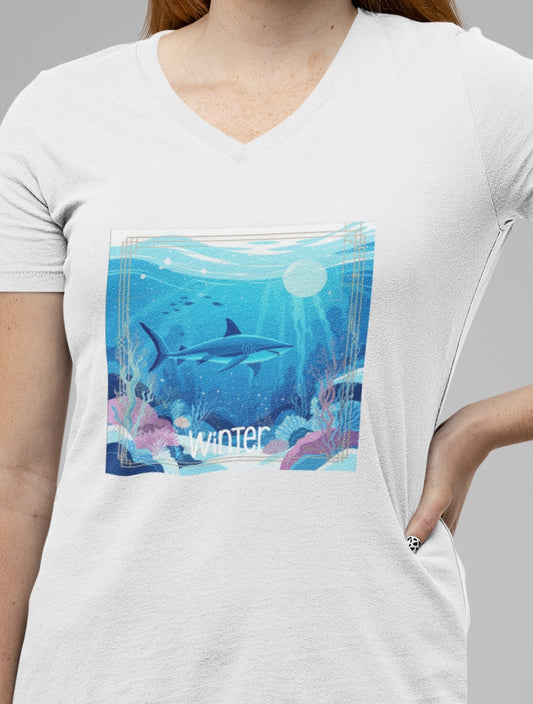 •V• Shark V-Neck Tee - Ocean Seasons 1 Winter