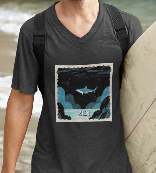 Shark V-Neck Tee - Zen