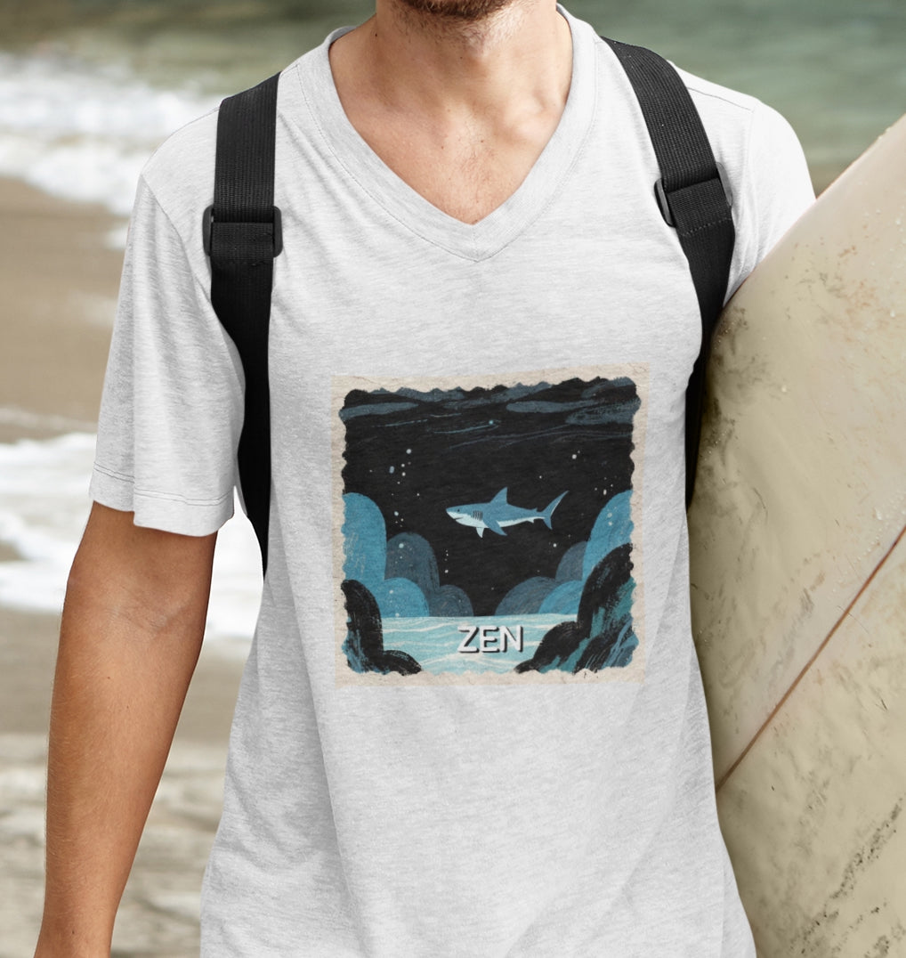 •V• Shark V-Neck Tee - Zen