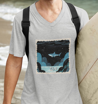 •V• Shark V-Neck Tee - Zen