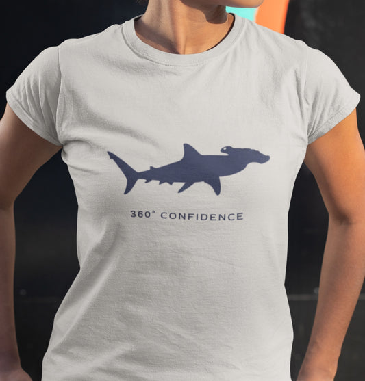 Shark Tee — Hammerhead Silhouette "360 Confidence."