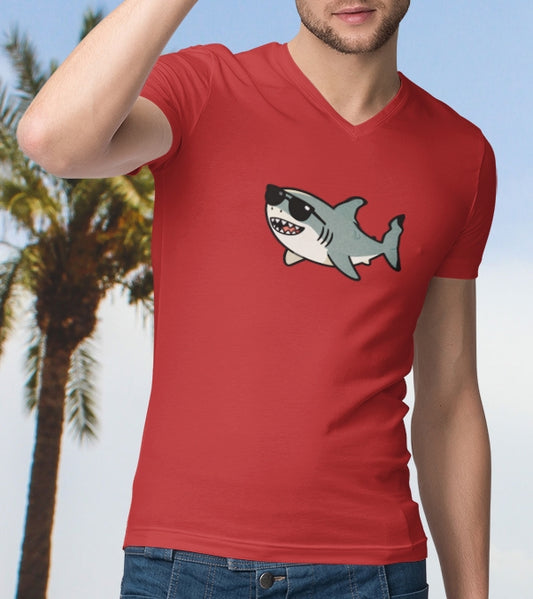 •V• Shark V-Neck Tee - Sharky Solo