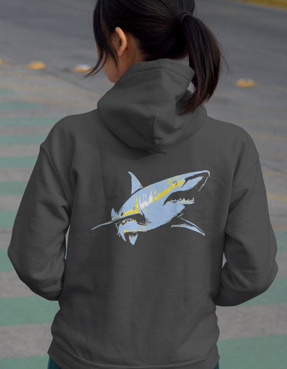 Shark Zip Hoodie - Blue Shark Solo