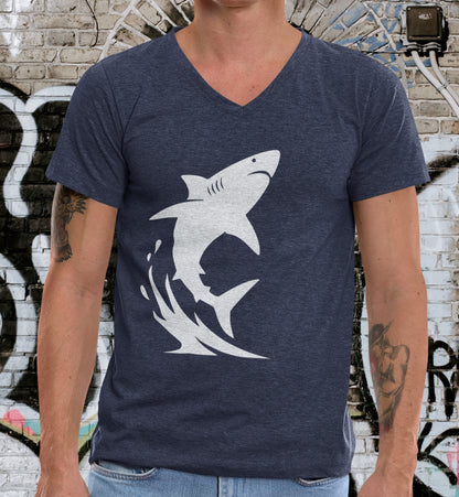 •V• Shark V-Neck Tee - Breach White
