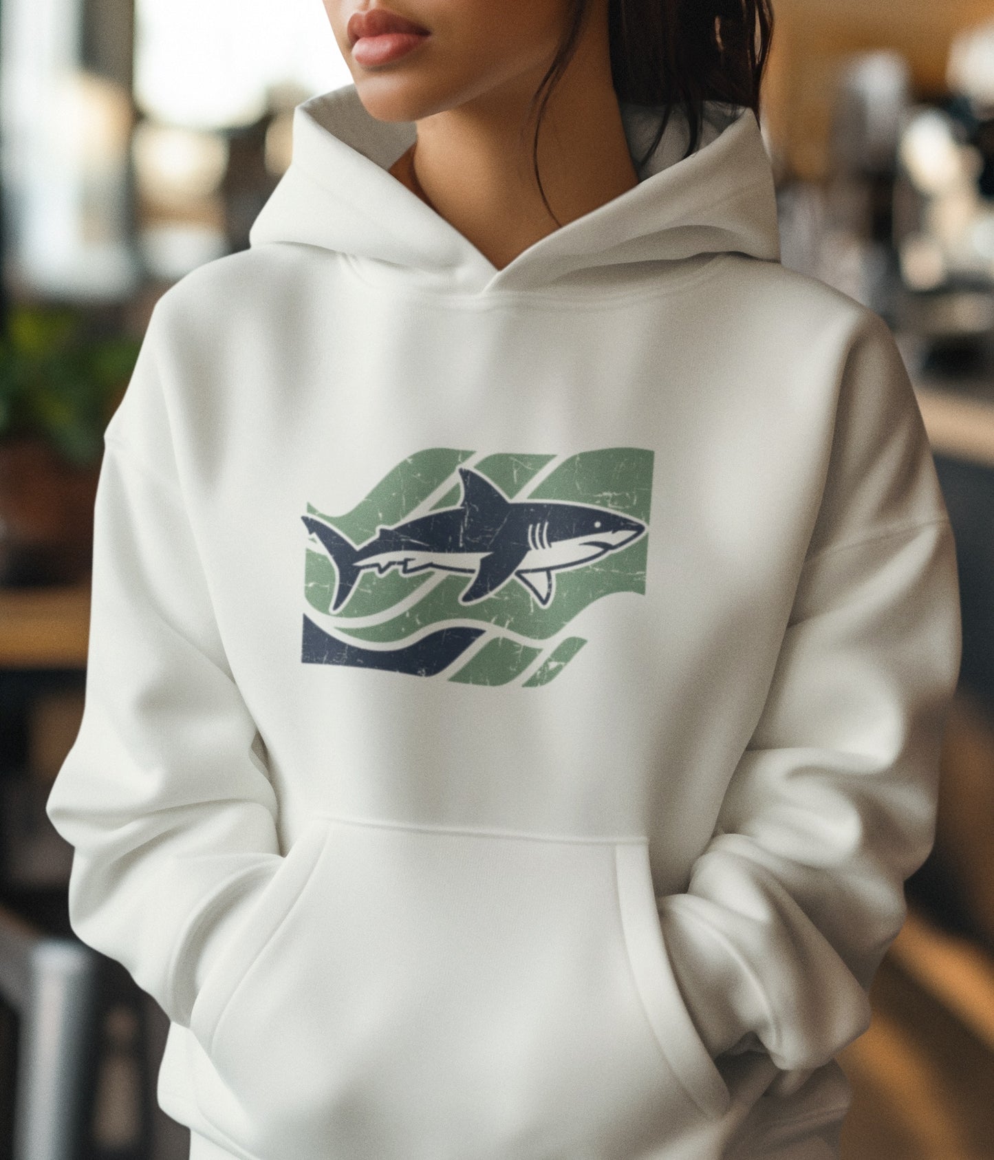 Shark Pullover Hoodie - Retro Shark