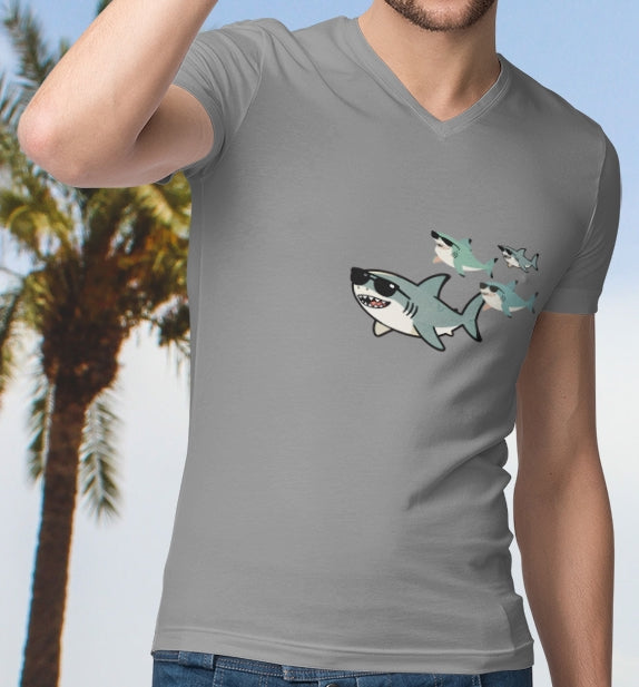 •V• Sharky V-Neck Tee - Sharky School