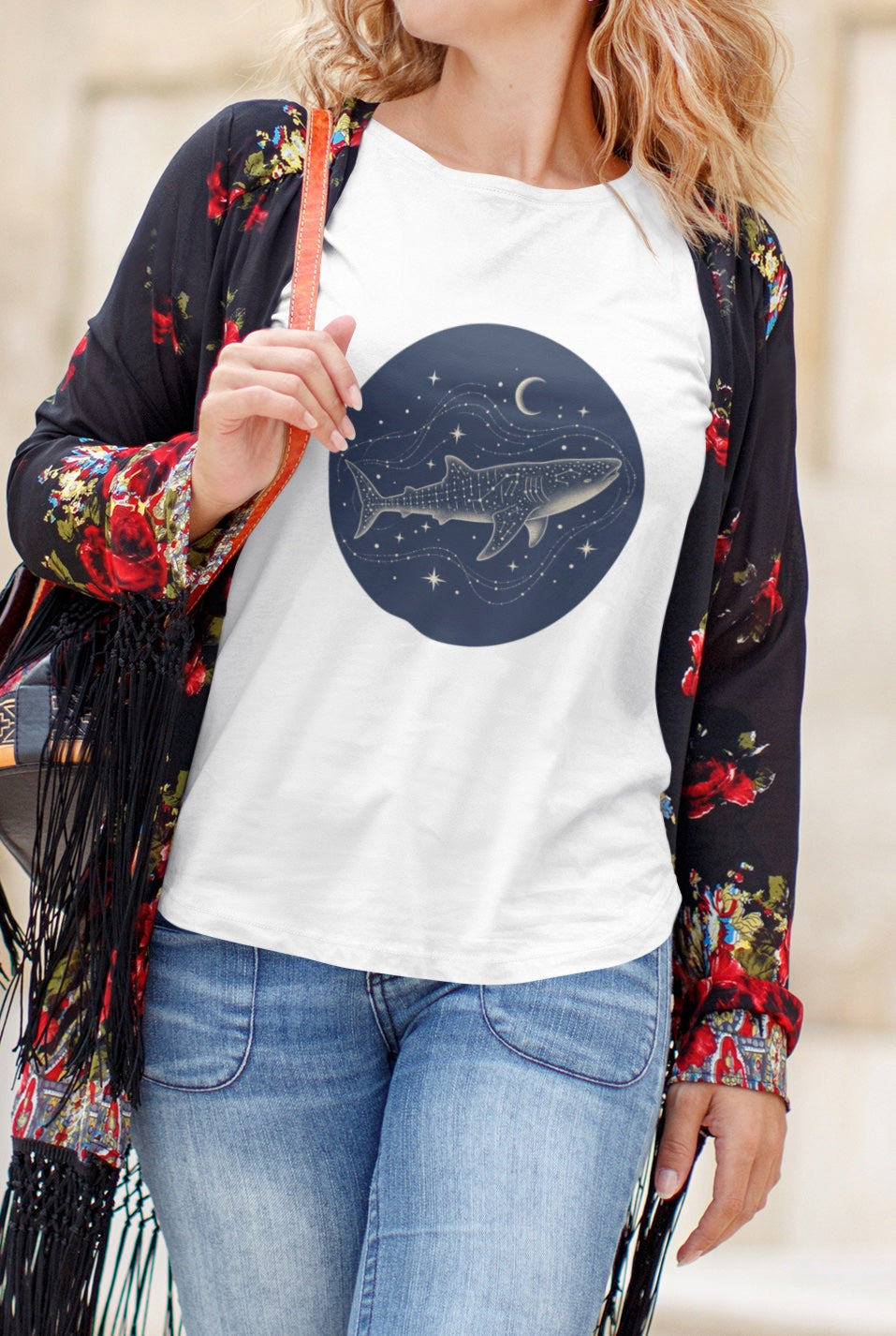 Shark Tee - Whale Shark Moon & Stars
