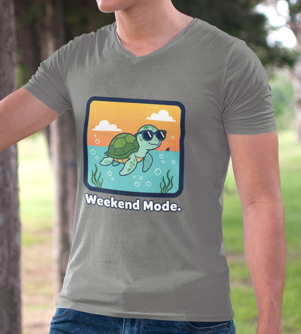 •V• Turtle V-Neck Tee - "Weekend Mode"