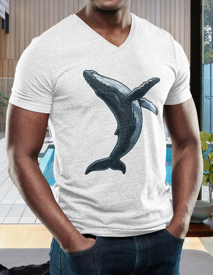 •V• Humpback Whale V-Neck Tee — Leap