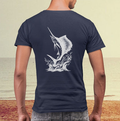 Sailfish Tee - Sailfish Club Inverted Leap (Badge on Front)