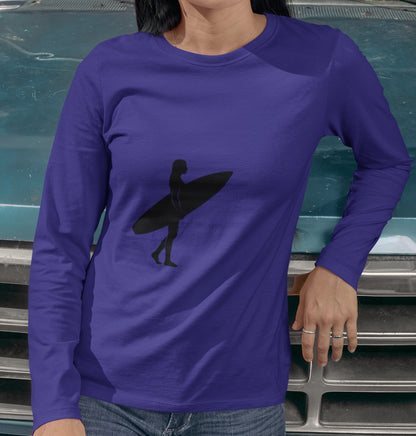 Rash Guard - Female Surfer Silhouette (Front and Back Image)