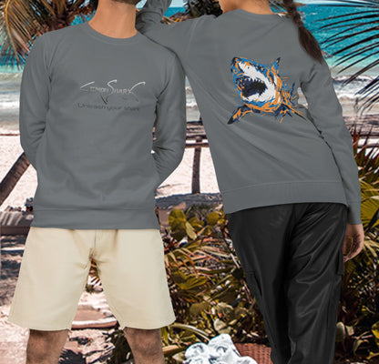 Rash Guard - Front Image: Lemon Shark "Unleash Your Shark." Back Image: GWS Slash NYK