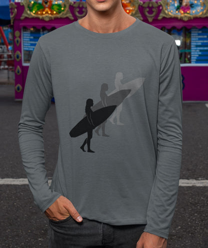 Rash Guard – 3 Surfer Silhouettes (Front & Back)