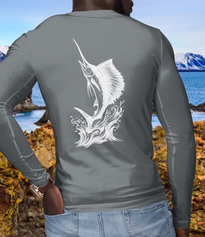 Rash Guard – Sailfish Club (Back Image, Front Text)