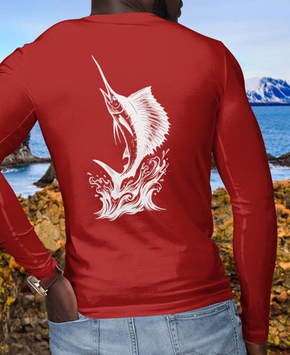 Rash Guard – Sailfish Club (Back Image, Front Text)