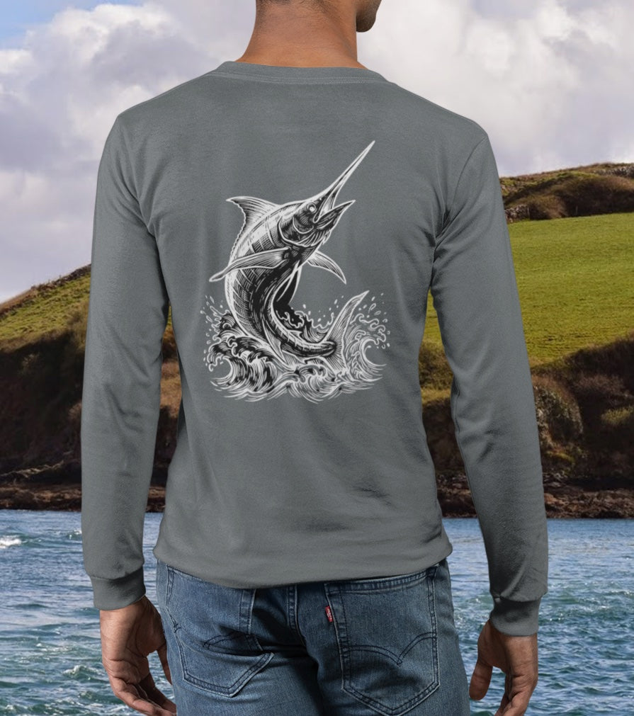 Rash Guard – Marlin Club (Back Image, Front Text)