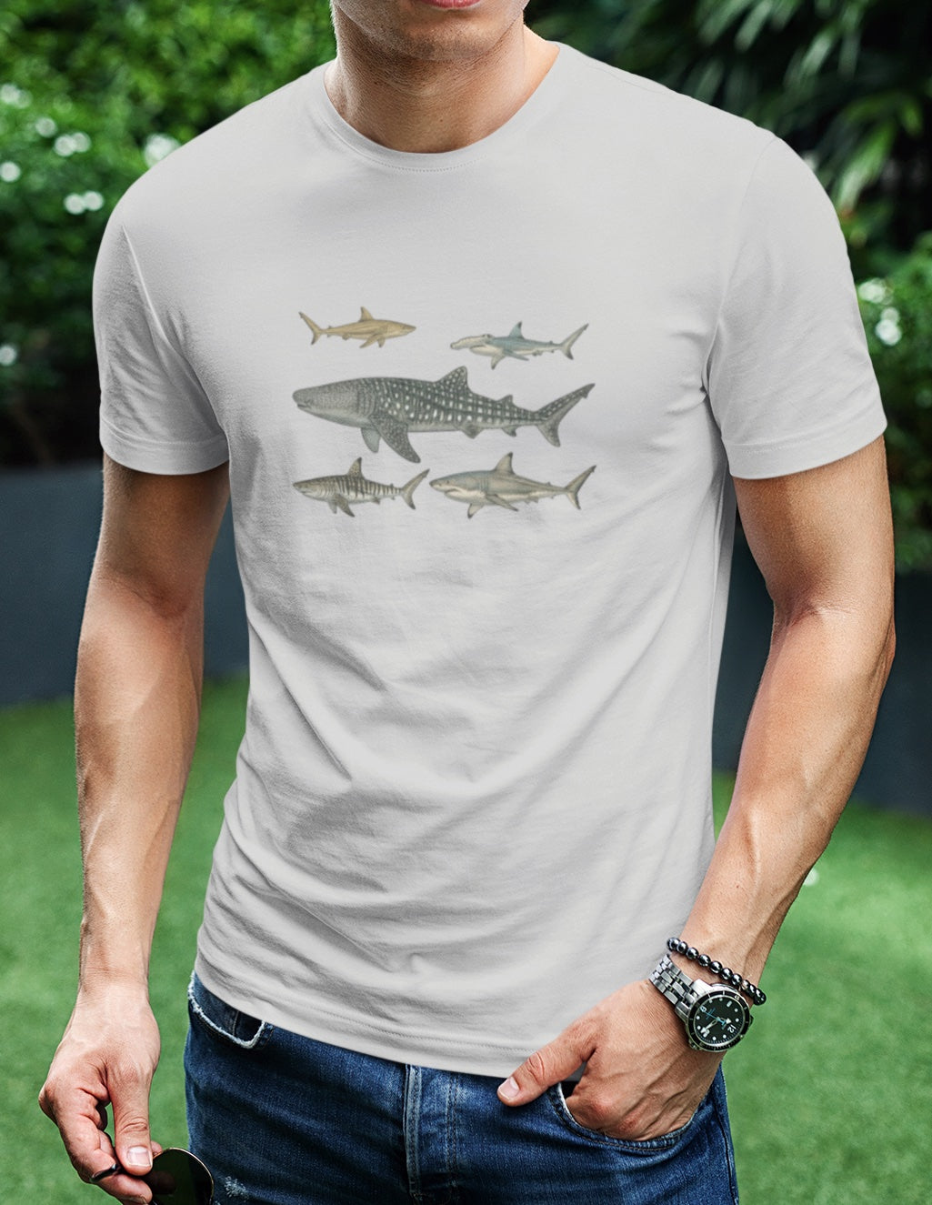 Shark Tee - Ocean's Five (Logo on Back)