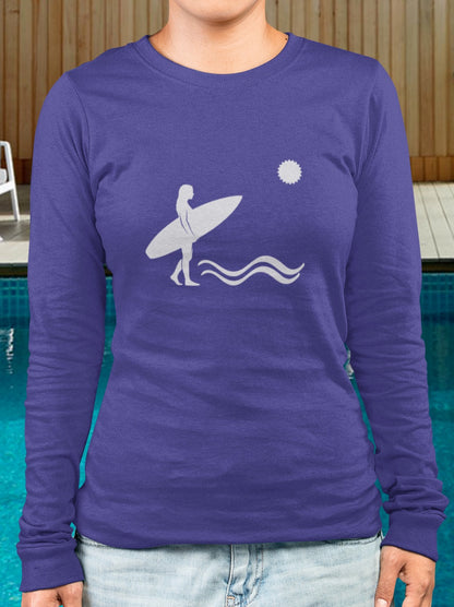 Rash Guard - Front Image: Surfer Silhouette, Back Image: Logo