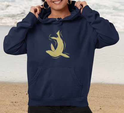 Sea Lion & Marlin Pullover Hoodie - SK Variation (Front & Back Image)