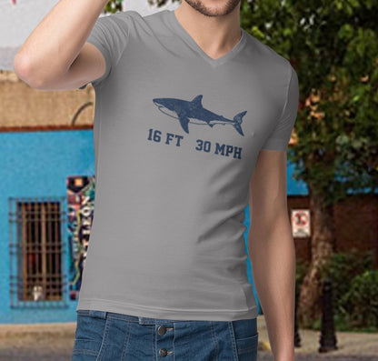 Shark V-Neck Tee - Stats