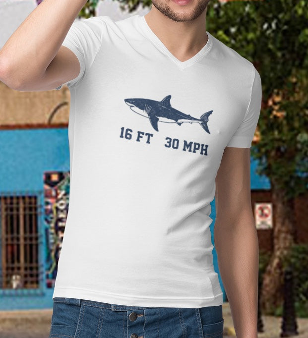 Shark V-Neck Tee - Stats