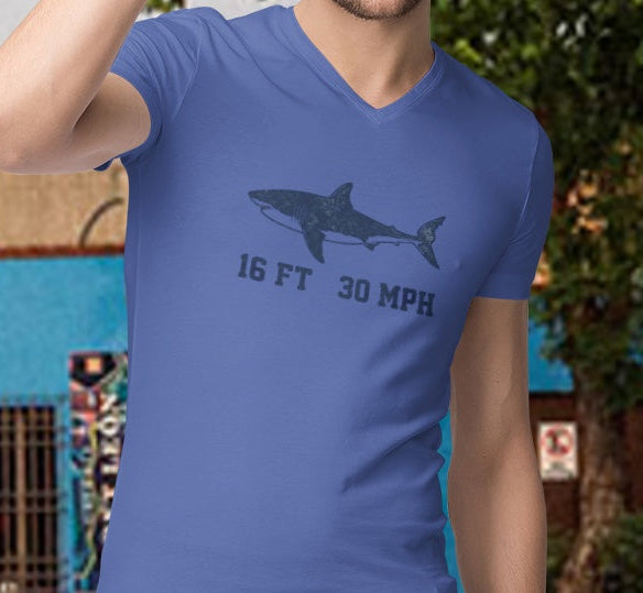 Shark V-Neck Tee - Stats