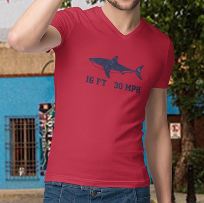 Shark V-Neck Tee - Stats