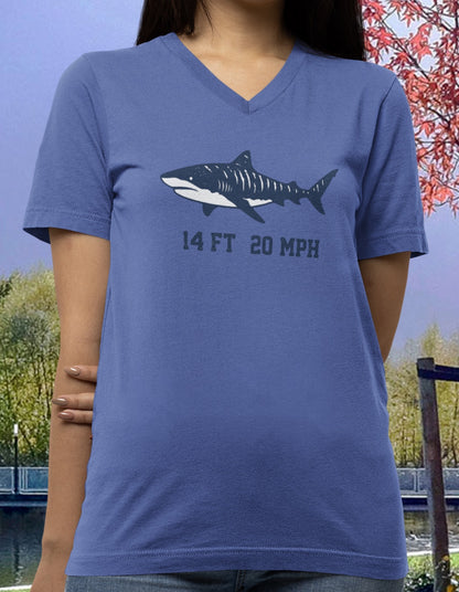 Shark V-Neck Tee - Stats