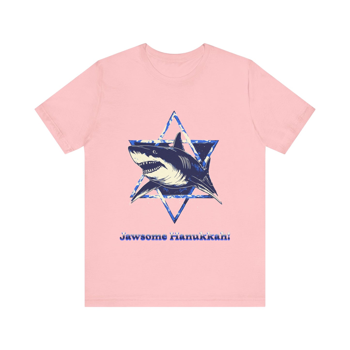 Hanukkah Shark  Tee - Jawsome Hanukkah Graphic Unisex Jersey Tee