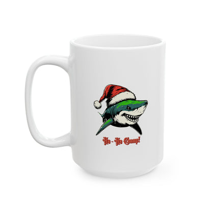 Christmas Shark Mug — Funny Holiday Shark Coffee Cup (11oz/15oz)