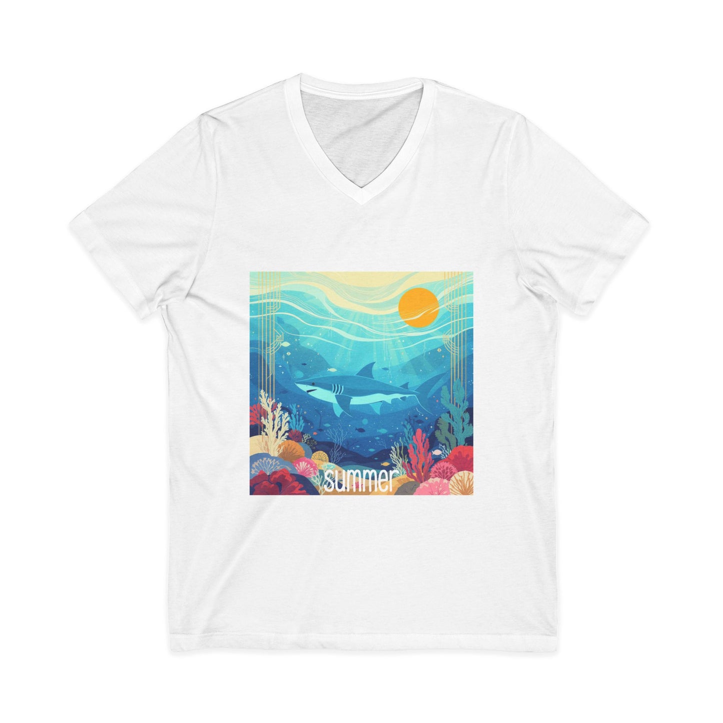 •V• Shark V-Neck Tee - Ocean Seasons 1 Summer