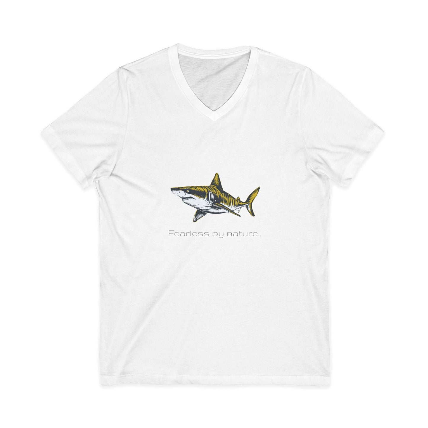 Tiger Shark "Fearless By Nature" V-Neck Graphic Unisex Jersey Tee