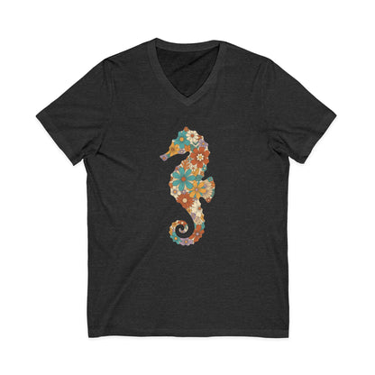 •V• Seahorse Floral V-Neck Tee