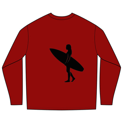 Rash Guard - Female Surfer Silhouette (Front and Back Image)