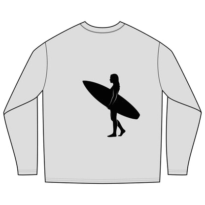 Rash Guard - Female Surfer Silhouette (Front and Back Image)