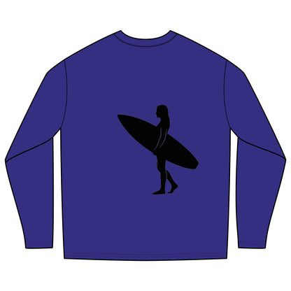 Rash Guard - Female Surfer Silhouette (Front and Back Image)