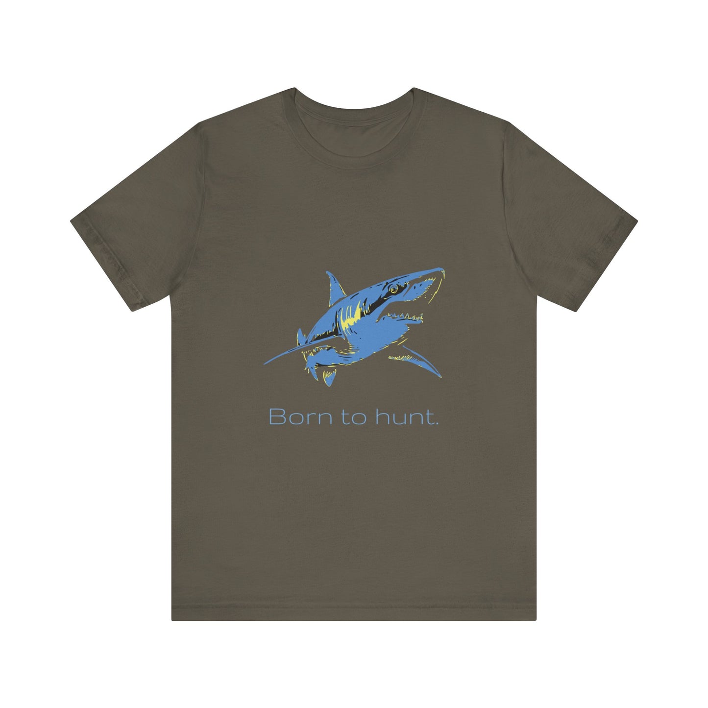 Blue Shark "Born to hunt" Graphic Unisex Jersey Tee