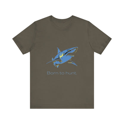 Blue Shark Tee - Born To Hunt