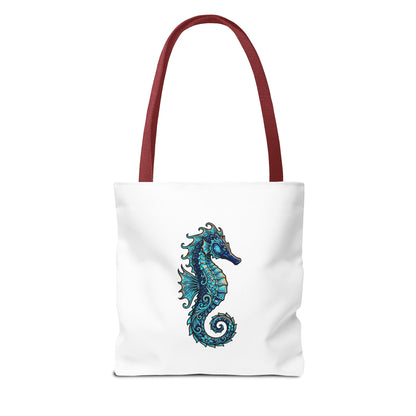 Seahorse Art Tote Bag — Nautical Ocean Tote